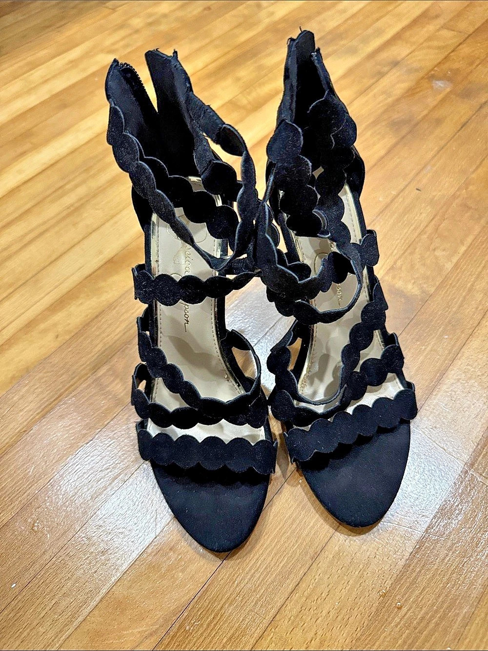 Jessica Simpson Caveena Scalloped Ankle Strap Sandal Caveena Black